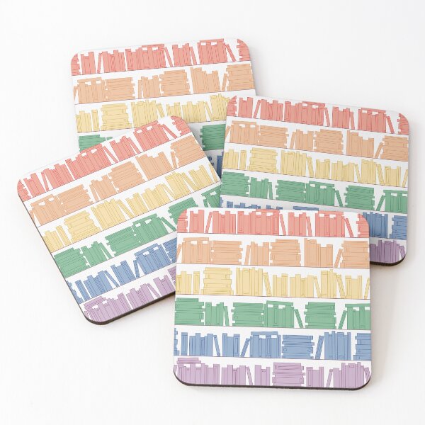 Item preview, Subtle Pride Flag Rainbow Bookshelves Pattern White Background designed and sold by winterpumpkin.