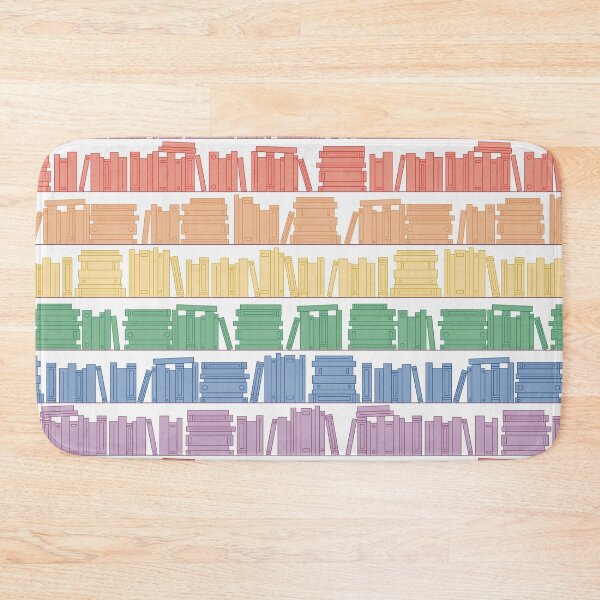 Item preview, Subtle Pride Flag Rainbow Bookshelves Pattern White Background designed and sold by winterpumpkin.