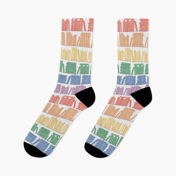 Item preview, Subtle Pride Flag Rainbow Bookshelves Pattern White Background designed and sold by winterpumpkin.