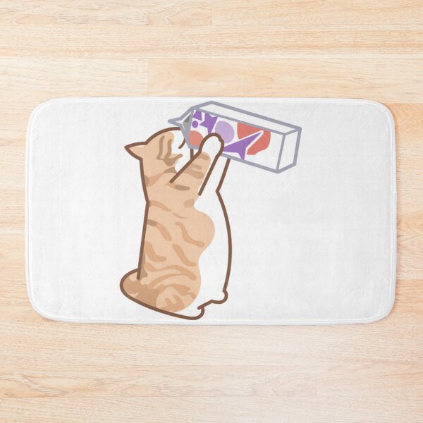 Item preview, Orange Cat Drinks Milk  designed and sold by kyokyyosei.