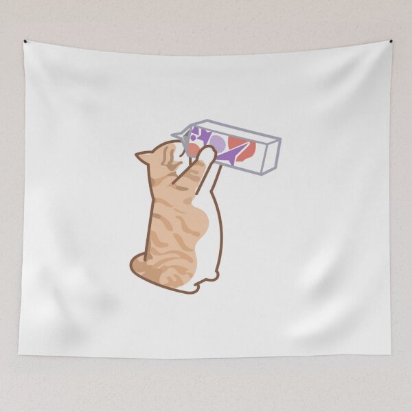 Item preview, Orange Cat Drinks Milk  designed and sold by kyokyyosei.