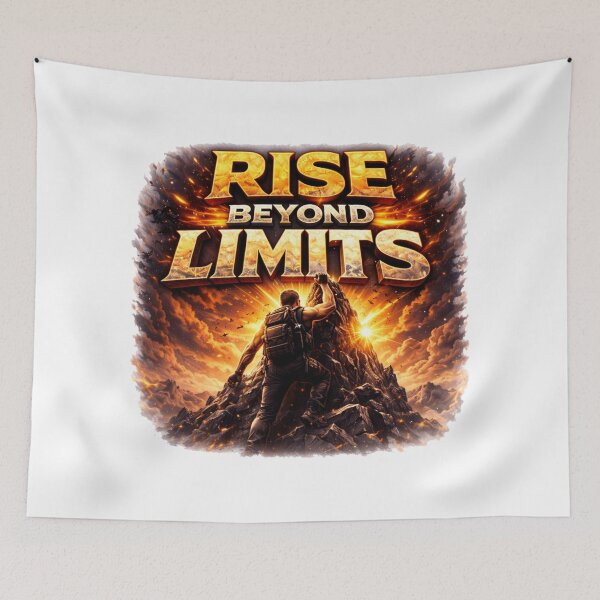 Item preview, Rise Beyond Limits – Premium Motivational Warrior Typography Design designed and sold by RelateAndTee.