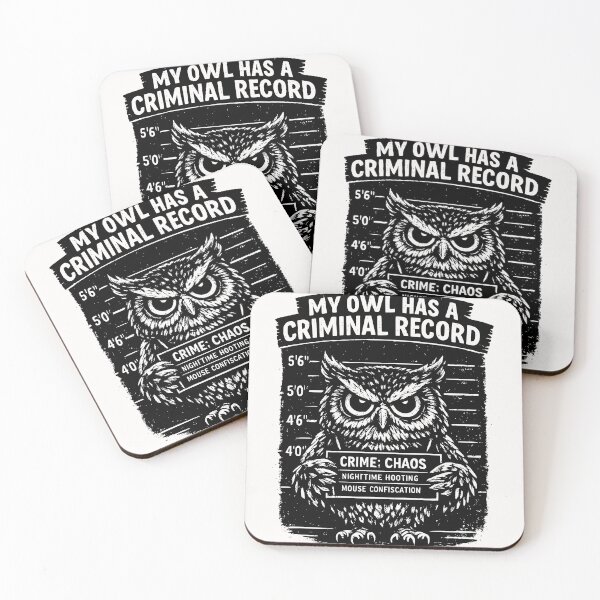Item preview, My Owl Has A Criminal Record Funny Owl Lover Bird Enthusiast designed and sold by Pawsome Quotes.