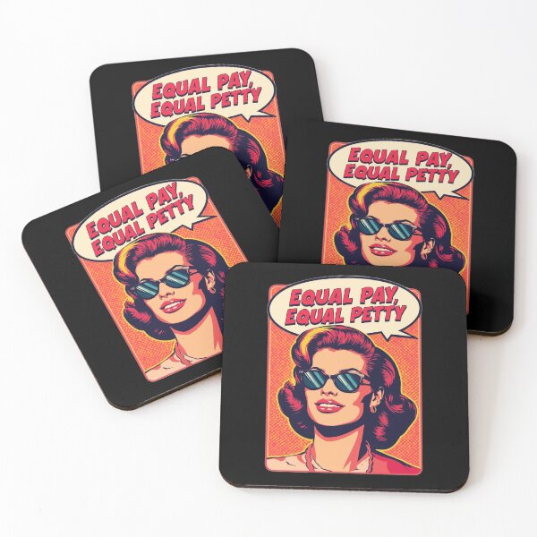 Item preview, Equal Pay Equal Petty Funny Sarcastic Feminist Retro Pop Art designed and sold by ConfuseLab Shop.