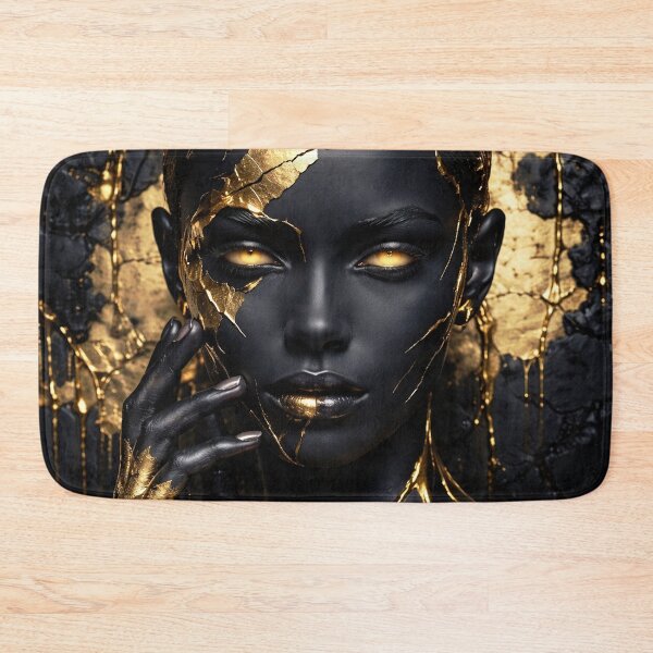 Item preview, Black Gold Kintsugi Dark Fantasy Portrait designed and sold by UnikaArto.