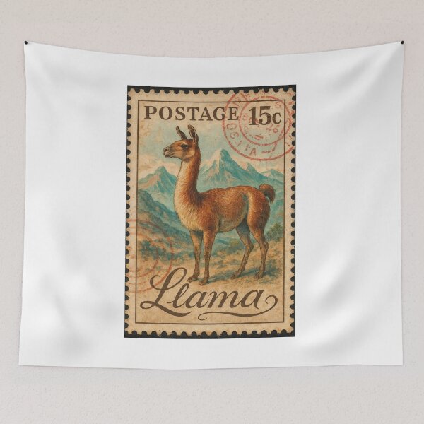 Item preview, Llama Legacy – Vintage Andean Postage designed and sold by ForeverPrintsOK.