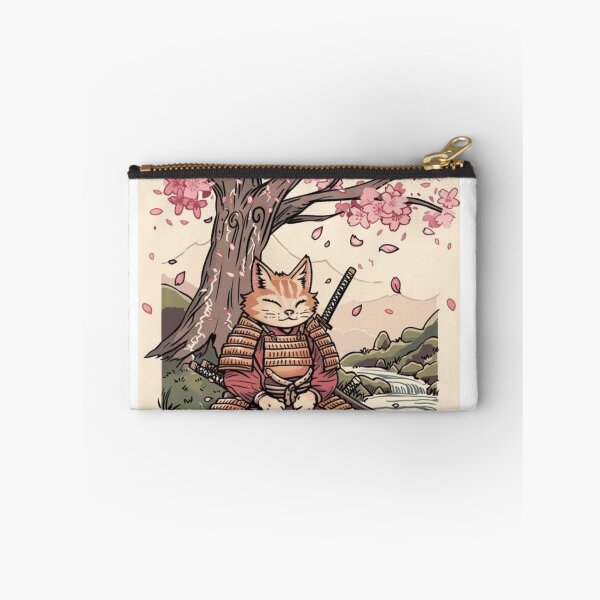 Item preview, Samurai Cat Under Cherry Blossoms - Sakura Japanese Ukiyo-e Neko Art designed and sold by De Aqui y de Alla Studio.