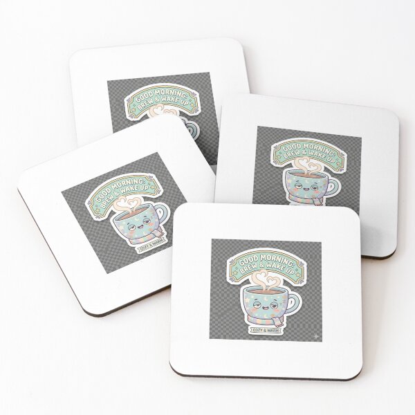Item preview, Good Morning Brew & Wake Up | Cute Sleepy Coffee Cup Sticker designed and sold by R & K Fashions.