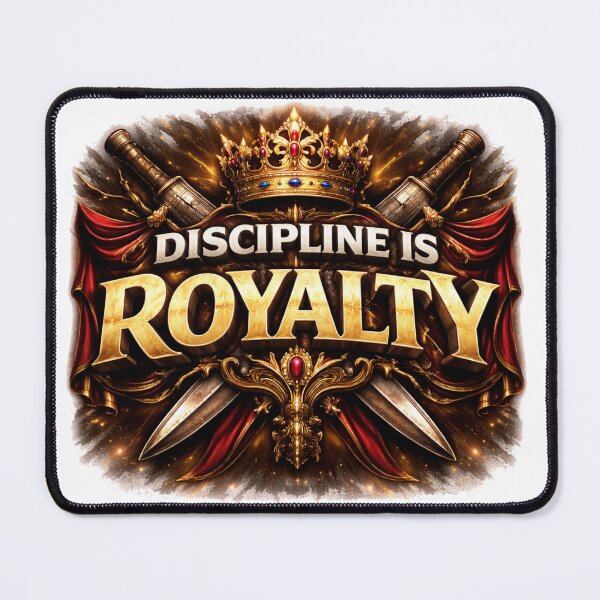 Item preview, Discipline Is Royalty – Motivational Royal Crown Warrior Typography Design designed and sold by RelateAndTee.