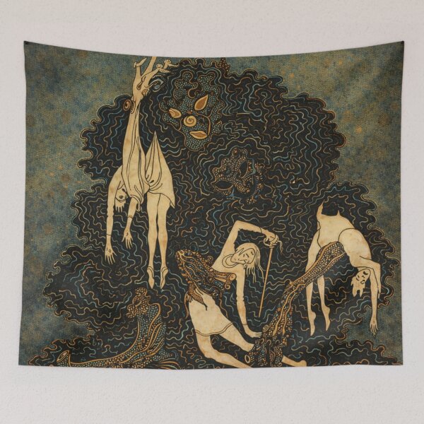 Item preview, Dark Nymphs Art Nouveau Vintage Surreal Forest Spirits Illustration for Gothic Fantasy Art Lovers designed and sold by RickE.