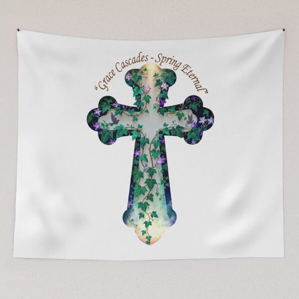 Item preview, Grace Eternal Cascade Crown Tee, Vine of New Life Mug, Christian Hope Gift designed and sold by YMLux.