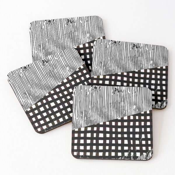 Item preview, Black and White Geometric Abstract Glitch  designed and sold by Prawny.
