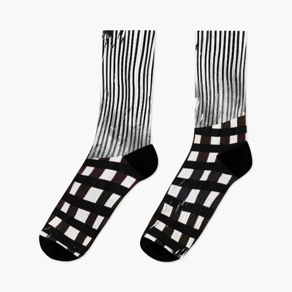 Item preview, Black and White Geometric Abstract Glitch  designed and sold by Prawny.