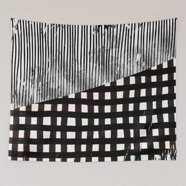 Item preview, Black and White Geometric Abstract Glitch  designed and sold by Prawny.