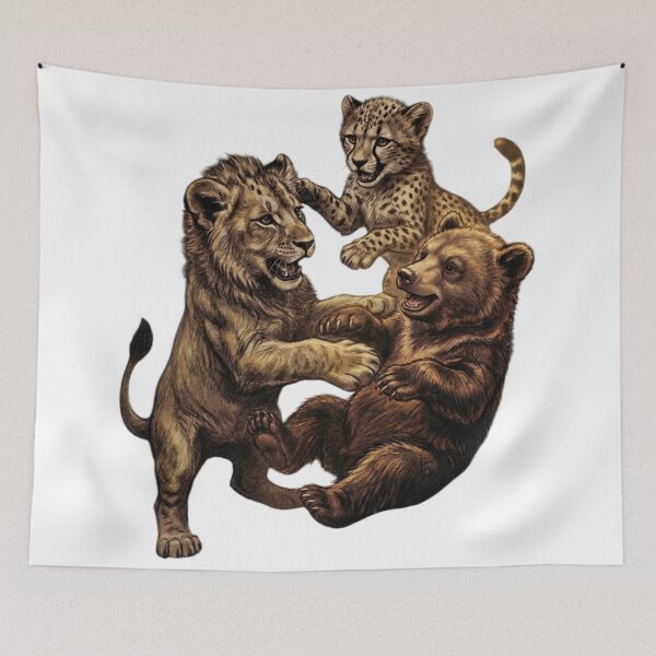 Item preview, Lion cubs, tiger cubs, bear cubs, best friends. designed and sold by PP&RAINBOW SHOP.