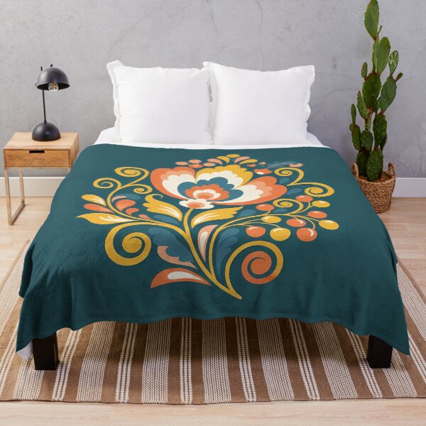 Item preview, Nordic Rosemaling Flower – Scandinavian Folk Art by heidiannemorris © designed and sold by FOLK ART FUSION by heidiannemorris.