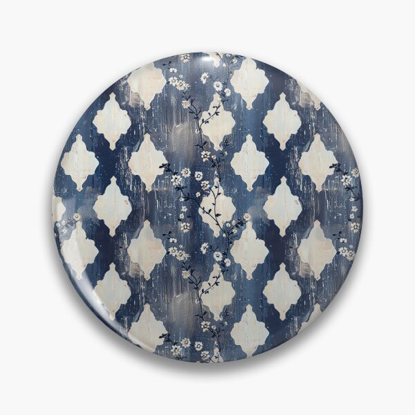 Item preview, Vintage Blue Floral Diamond Pattern designed and sold by LouieVanille.