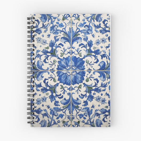 Artikelvorschau, Lissabon Antikes Klassisches Blaues Azulejo-Fliesenmuster mit Blumenmuster entworfen und verkauft von GrinGalore.