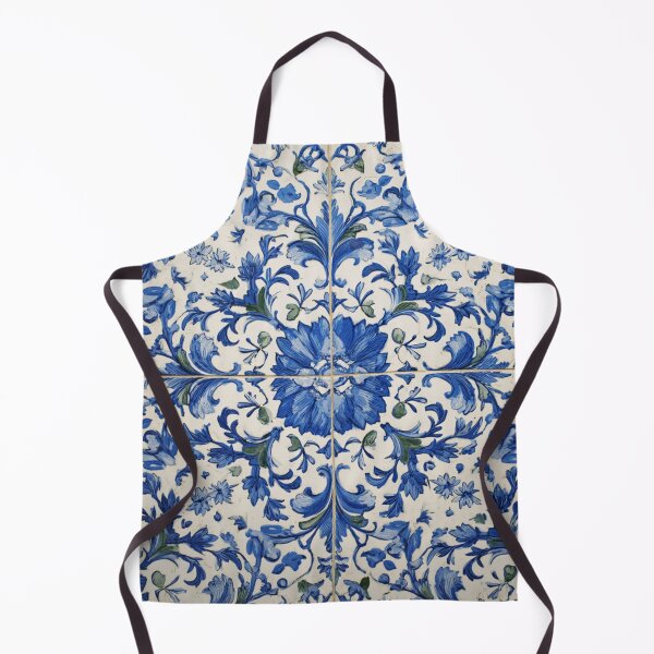Item preview, Lisbon Antique Classic Blue Azulejo Tile Floral Pattern designed and sold by GrinGalore.