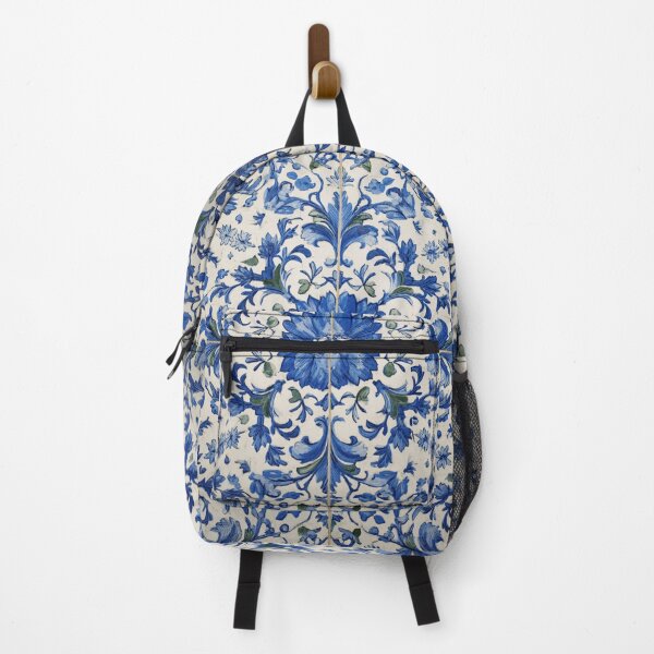Item preview, Lisbon Antique Classic Blue Azulejo Tile Floral Pattern designed and sold by GrinGalore.