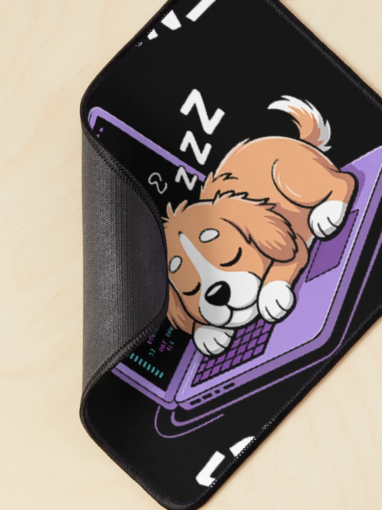 Thumbnail 2 of 5, Mouse Pad, Programming Cute Developer Dog Sleeping Coder Coding designed and sold by SignaturalGen.