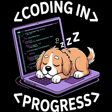 Artwork thumbnail, Programming Cute Developer Dog Sleeping Coder Coding by SignaturalGen