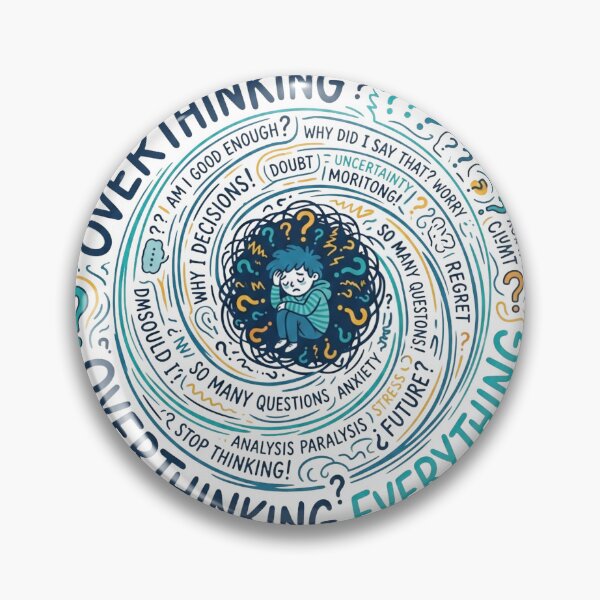 Item preview, Overthinking Spiral Introvert Mind Chaos designed and sold by Quiet Mode Studio.