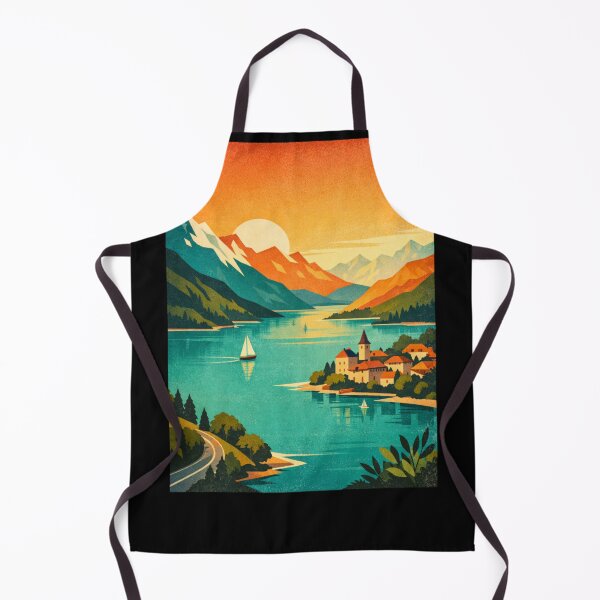 Item preview, Lake Annecy - retro French Alps designed and sold by DamioPolArt.
