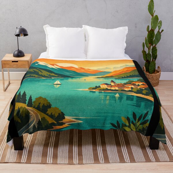 Item preview, Lake Annecy - retro French Alps designed and sold by DamioPolArt.