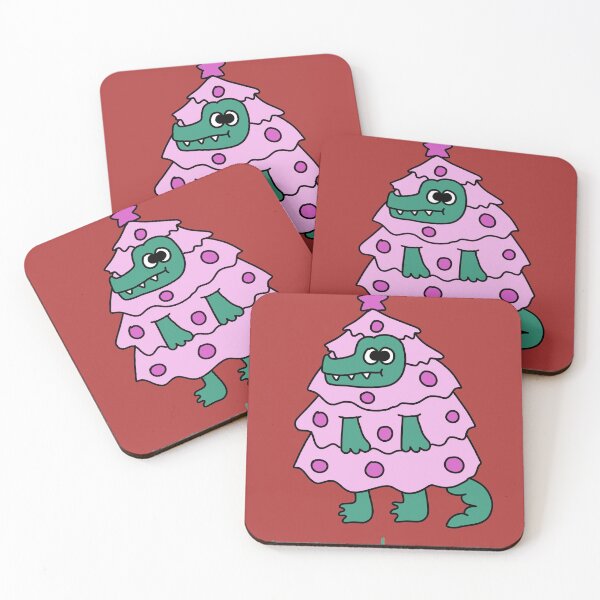 Item preview, Clueless But Cozy | Pink Christmas Tree Dino designed and sold by J-Mindful.