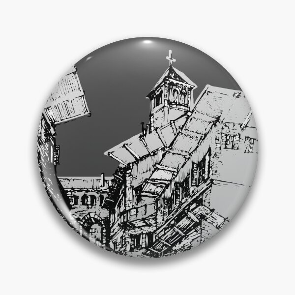 Item preview, Italian Old Town Steps - Hand-Drawn Ink Art. designed and sold by SKETCHYANDGRAPHIC.