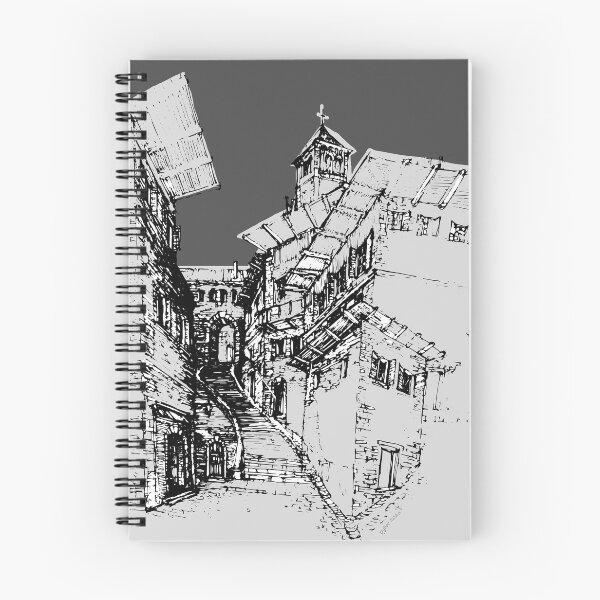 Item preview, Italian Old Town Steps - Hand-Drawn Ink Art. designed and sold by SKETCHYANDGRAPHIC.
