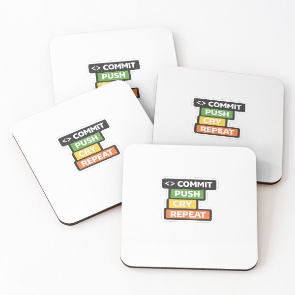 Item preview, Commit Push Cry Repeat Funny Programmer Sticker designed and sold by theartizo.