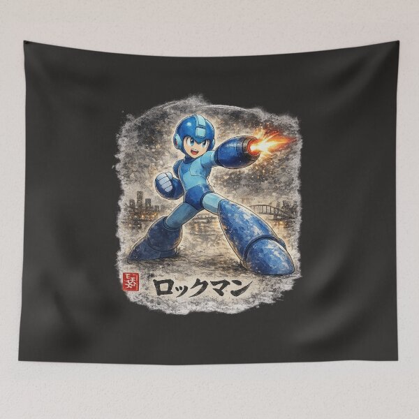 Item preview, Festive Mega Man Sumi-e inspired  designed and sold by KinLost.