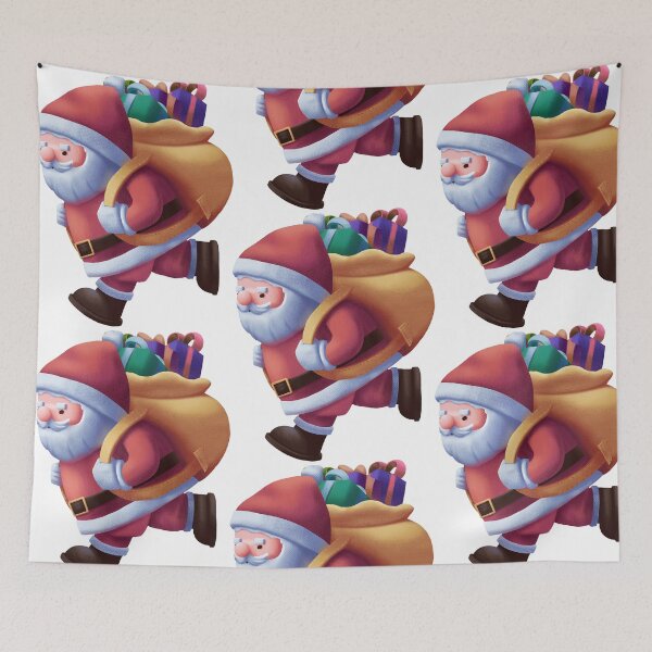 Item preview, Cute Santa Claus Running with Sack of Gifts designed and sold by Jiwingka.