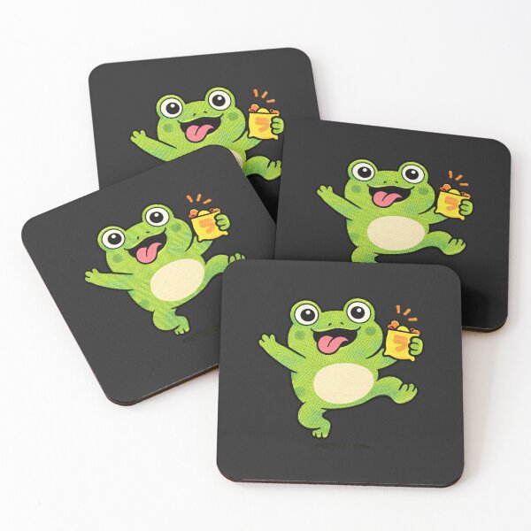 Item preview, Funny Meme Frog With Snack – Cute Goofy Kawaii Frog Embroidered Patch Style designed and sold by ColorSplash123.