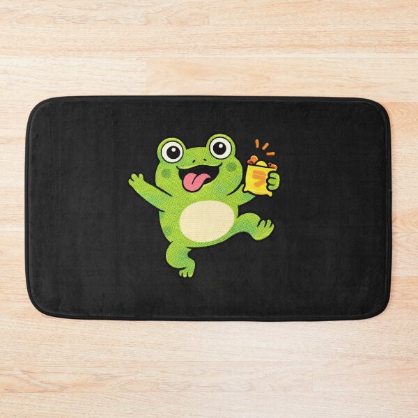Item preview, Funny Meme Frog With Snack – Cute Goofy Kawaii Frog Embroidered Patch Style designed and sold by ColorSplash123.