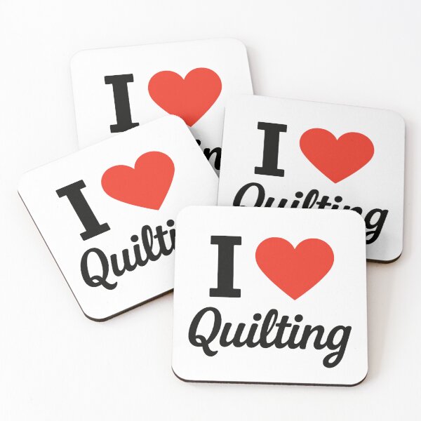 Item preview, I Love Quilting | Handmade Patchwork Typography | Cozy Craft & Textile Art Design designed and sold by PaintedPixels01.