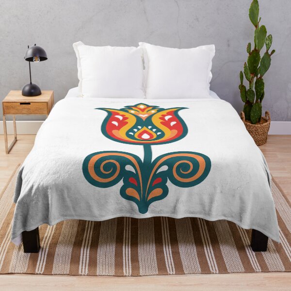 Item preview, Vibrant Tulip Flower – Scandinavian Folk Art by heidiannemorris © designed and sold by FOLK ART FUSION by heidiannemorris.