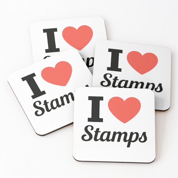 Item preview, I Love Stamps | Philately Typography | Collectible Stamp & Hobbyist Design designed and sold by PaintedPixels01.