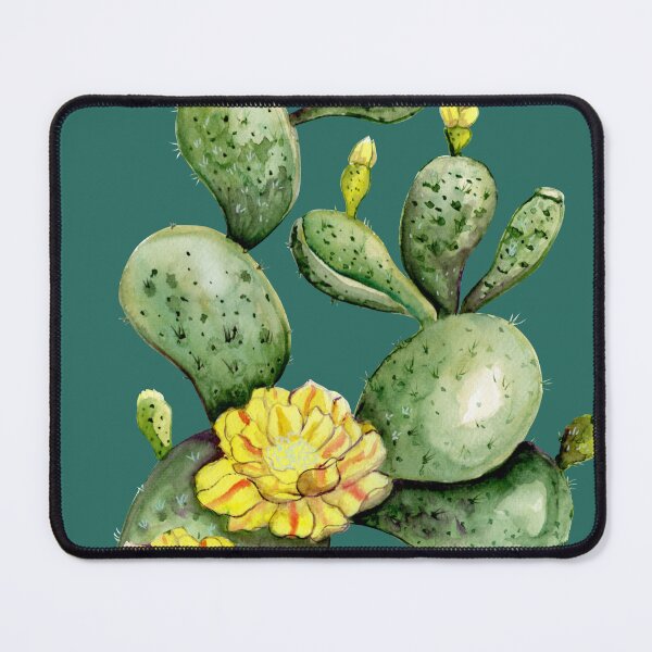 Item preview, Hand-painted naturalistic prickly pear (opuntia) motif created in watercolor. designed and sold by MartaHorodniczy.