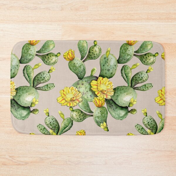Item preview, Hand-painted naturalistic prickly pear (opuntia) motif created in watercolor. designed and sold by MartaHorodniczy.
