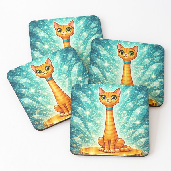 Item preview, Orange Tabby Long Neck Cat – Retro Atomic Cute Cat Illustration designed and sold by chihuahuashower.