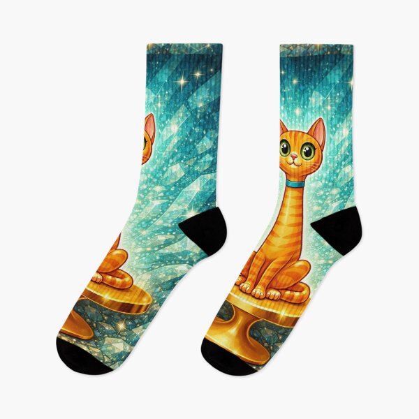 Item preview, Orange Tabby Long Neck Cat – Retro Atomic Cute Cat Illustration designed and sold by chihuahuashower.