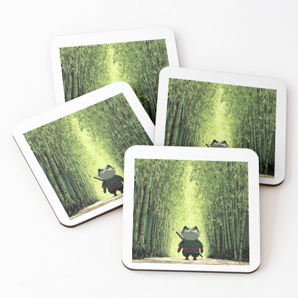 Item preview, Samurai Cat in Bamboo Forest - Arashiyama Japanese Ukiyo-e Neko Art designed and sold by De Aqui y de Alla Studio.