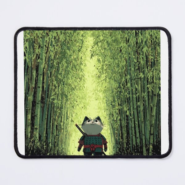 Item preview, Samurai Cat in Bamboo Forest - Arashiyama Japanese Ukiyo-e Neko Art designed and sold by De Aqui y de Alla Studio.