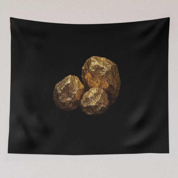 Item preview, Golden Nugget Rocks Illustration | Realistic Gold Stone Design designed and sold by Adappai.