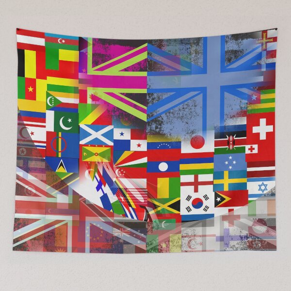 Item preview, World Flag Distressed Glitch Abstract Collage  designed and sold by Prawny.
