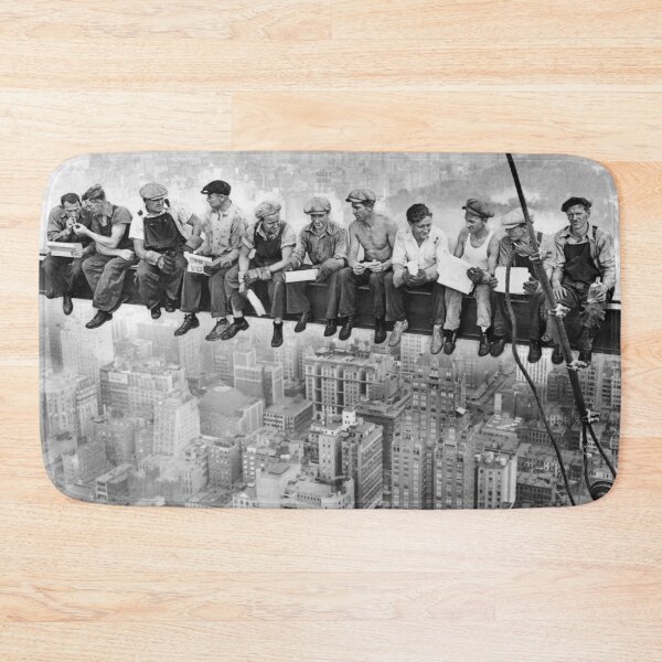 Item preview, Vintage lunch atop a skyscraper iron workers New York City 1932 black and white photograph poster print designed and sold by Astrid Arkhangelsky.