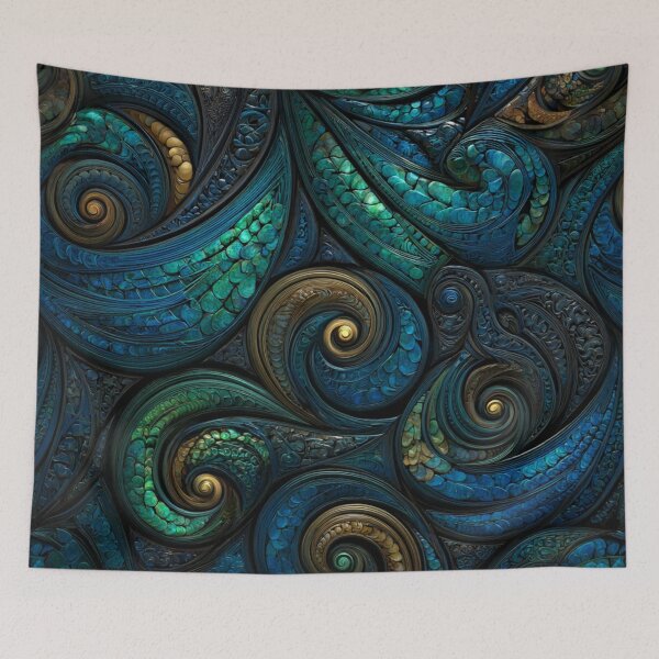 Item preview, New Zealand Māori Paua Pattern Koru Design 846 designed and sold by GrinGalore.